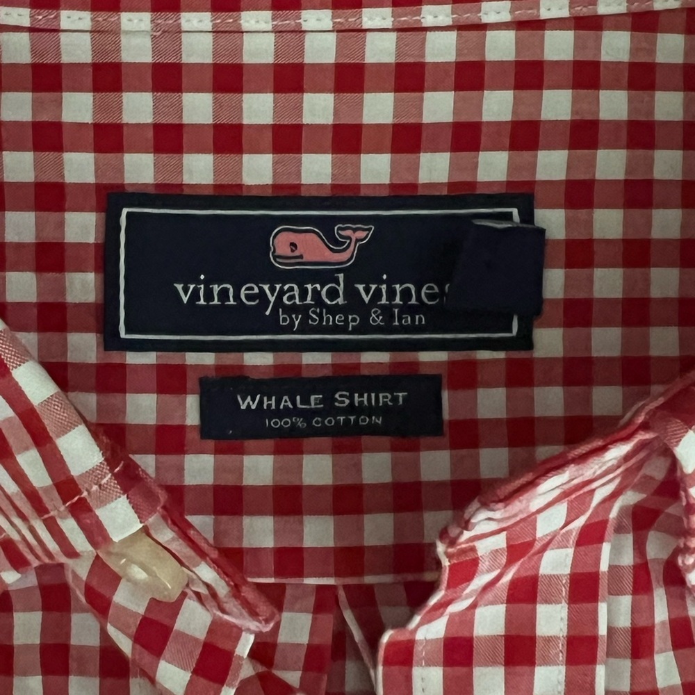 Vineyard Vines Red and White Button Down Shirt